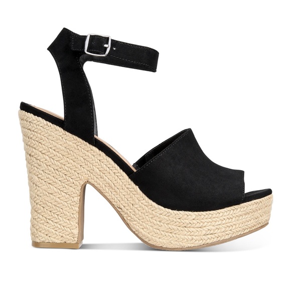 Black Suede Platform Espadrille by Sun + Stone Fey 8 - Picture 3 of 16